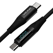 빅쏘 100W L자형 단선방지 USB C TO C타입 PD PPS 게이밍 90도 나일론 고속 충전 케이블 + 고정밴드, 1.2m, 블랙