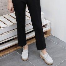 Picaso 여성용 좋으니 키높이 통굽 펀칭 리본 슬립온