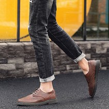 ARTcom 남성용 수제 가죽 베이직 윙팁 구두 FA0132