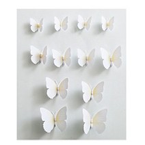 3D 리얼 나비 스티커 12p, 화이트