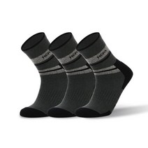 네파 남성용 트래킹 중목 양말 3족, 카키