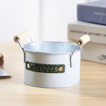 미니 인테리어 철제 깡통 화분, 그린