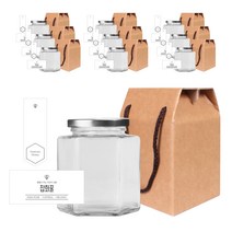 육각730 꿀병 680ml + 실버캡 + 심플 잡화꿀 S 병스티커 + 봉인스티커 + 박스 세트, 10세트