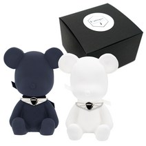 라띠크제이 엠블럼 베어 차량용 방향제 제네시스 블랙 + 화이트 + 리필 화이트머스크 5ml, 1세트