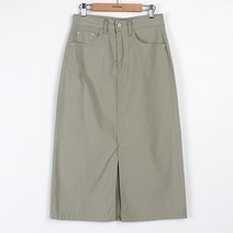 빼빼 여성용 A라인 앞트임 면스판 롱스커트