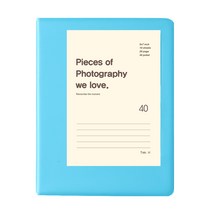 문구백서 비비드 5x7 포켓식 포토앨범, 블루(흑색내지), 40매