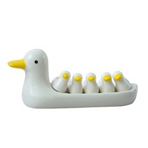 행복의모든것 오리 수저 받침 엄마오리 + 아기오리 5p 세트, 화이트, 1세트