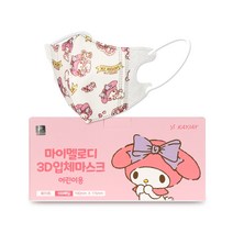 케이제이 어린이용 마이멜로디 3D입체마스크 소형, 100개입, 1개