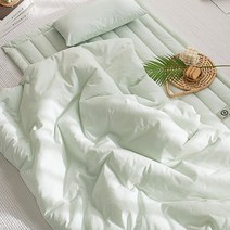 루나슬립 프리미엄 오가닉 순면 선염 낮잠이불 기본세트, 민트