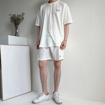 머시따 레터링 셋업 반팔티 + 반바지 트레이닝 세트