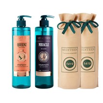 메디틴 퀸즈 단백질샴푸 520ml +미라클 트리트먼트 520ml, 1세트