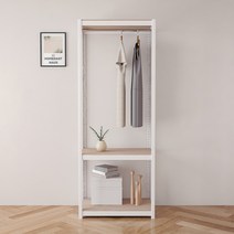 홈던트 하우스 시스템 드레스룸 행거 800 x 500 x 2100 mm 3단, 화이트