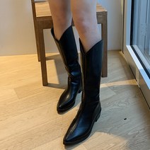 여성 옆지퍼 브이컷 하이 웨스턴 롱부츠 sn606