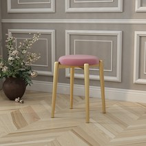 따니네 북유럽 모던 골드 스툴의자 DZ006 타입B, 핑크 벨벳