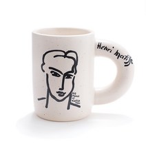 클라보 앙리마티스 도넛 핸들 뭉툭 머그컵, 카티아 남자 베이지, 1개