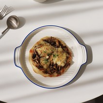 블룸엣홈 코발트 원형 접시 그릴팬 대, 2개, 화이트 + 블루