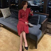 루나걸 쏘안 브이 니트 원피스