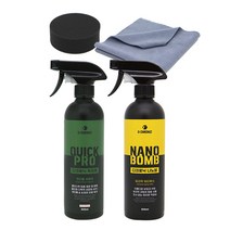 디크로닉 자동차 퀵프로 찌든때 제거제 500ml + 나노밤 광택제 500ml + 다용도어플 + 다용도타월 랜덤발송 세트, 1세트