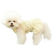 펫츠랜드 반려동물 데이지 홀터넥 원피스, YELLOW