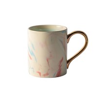 까사무띠 마블 골드핸들 림머그컵 350ml, 크림, 1개