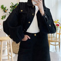 끌레느모네 여성용 핏보정 쓰리버튼 포인트 크롭 베이직 자켓