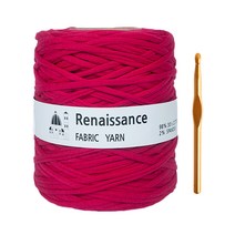 yarna 르네상스 패브릭얀 뜨개실 + 금속 왕코바늘 9mm, 38.체리핑크