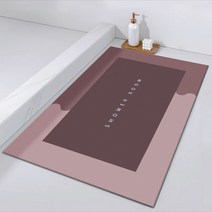 솔브리빙 직사각형 소프트 논슬립 욕실 화장실 빨아쓰는 규조토 발매트 물흡수, 팥색