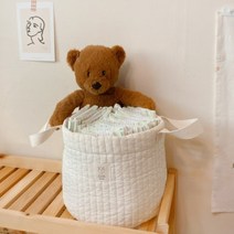 마이리틀데이지 누빔 기저귀 바구니, 아이보리