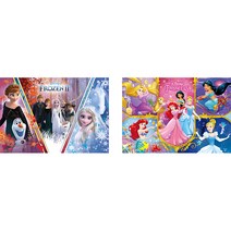 토이앤퍼즐 겨울왕국 스노우가든 퍼즐 70피스 DCP-101 + 프린세스 시크릿 페스티벌 70피스 DCP-102 세트, 혼합색상