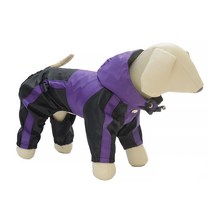 알럽펫 애견 후드 라인 올인원 우의, 퍼플