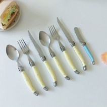 리옹라귀올 커트러리 2인 7종 세트, 레몬, 스픈 2p + 포크 2p + 나이프 2p + 버터나이프
