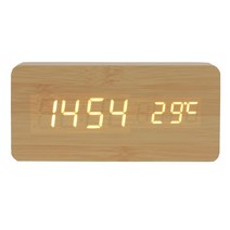 알맹 LED 알람시계 AMLC03, 우드