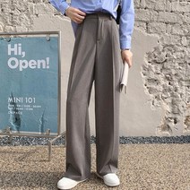 앤드스타일 여성용 O7이지원턱 백밴드 와이드 슬랙스 261358