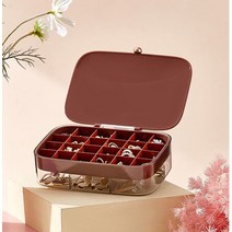 바오스레 프리미엄 트윙클 악세서리 분리 보석함, 다크레드, 1개