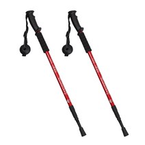 지앤와이 3단 초경량 트레킹 등산스틱 2p, 레드