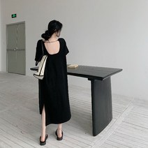 MA 유넥 체인 백리스 롱원피스티