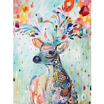 레인보우 사슴 보석십자수 DIY 키트 30 x 40 cm