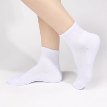 두발로 여성용 스포츠 파일 쿠션 단목 양말 5켤레, 화이트