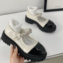 여성용 펄 심플 체인스트랩 단화 GH74_RD_1150