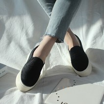 벨라노이 여성용 데일리 심플 키높이 통굽 겨울 슬립온 4.5cm