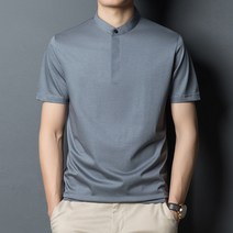 남성용 알럽홈 차이나 스타일 스탠드 카라 티셔츠