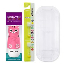 메가텐 음파칫솔 48개월미만 고양이 + 칫솔모 2p + 케이스, 1세트