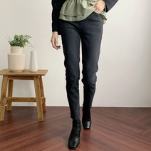 시크블랙 여성용 라엔티 흑청 데님 워싱 스키니 PT8289K18