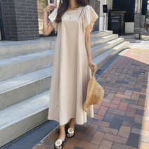 피핀 여성용 날개 프릴 롱원피스 37589