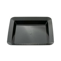 더담다 스퀘어 플라스틱 다회용 접시세트 블랙 25cm, 1세트, 접시 27p