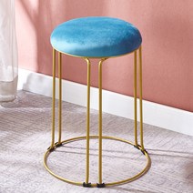 따니네 북유럽 심플 철제 벨벳 스툴 DZ008, 스카이블루