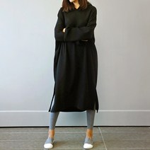 비나인 곤리버 기모 후드 롱 원피스
