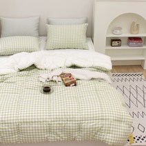 슈에뜨룸 체크봉봉 세미 극세사 이불 + 패드 + 베개커버 세트