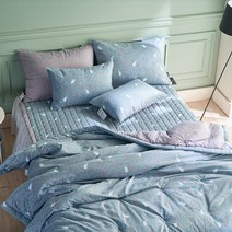 엘리스 세미 마이크로 간절기 차렵 이불 + 패드 + 베개커버 세트