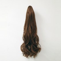 에스홀릭 사선 웨이브펌 스마트 달비 집게 포니테일 부분가발, 옐로우브라운, 1개